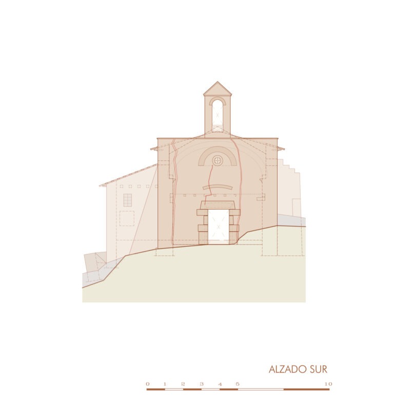 03_elfilverd_capilla_sant jaume_olesa_alzado_sur